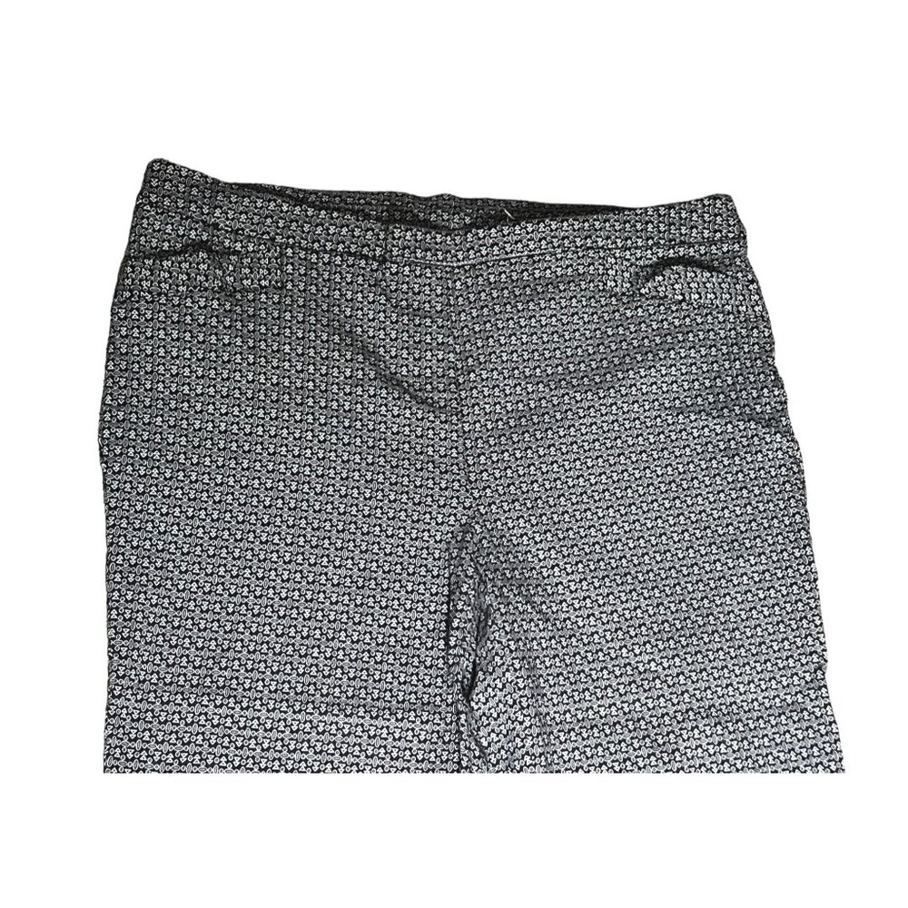 Prophecy Geometric Pull On Capri Pants Sz 14 Womens (Large) Black & White Pocket - Picture 2 of 8